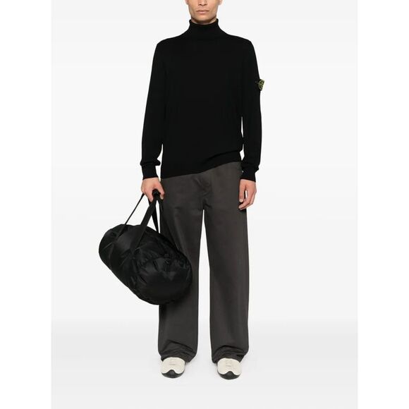 Stone Island Men Ribbed Wool Turtleneck Sweater